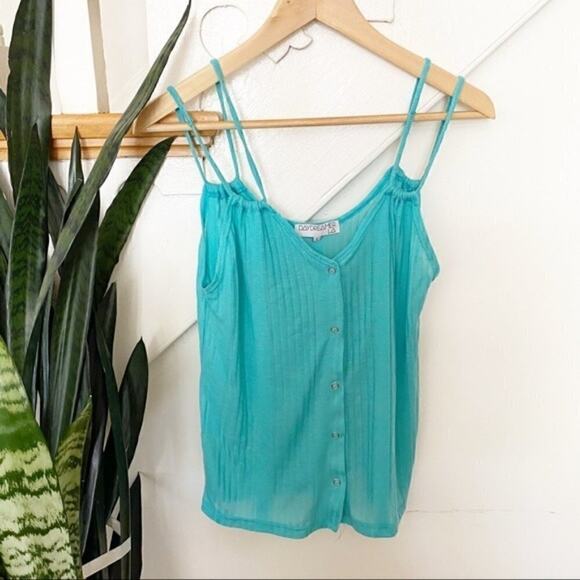 Daydreamer LA by Urban Outfitters light blue double strap blouse - Picture 1 of 5